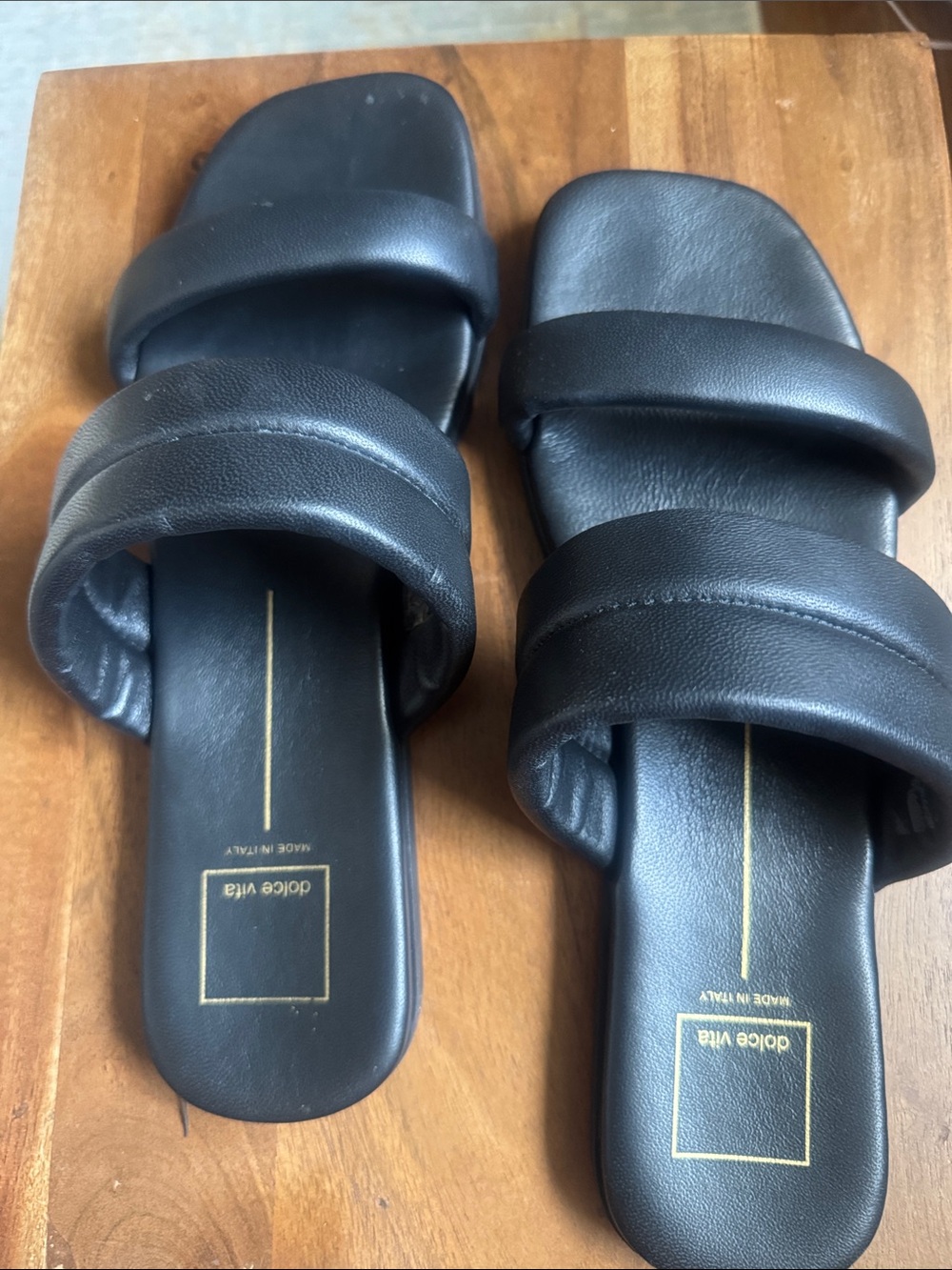 Dolce Vita Black Double-Padded Slide Sandals